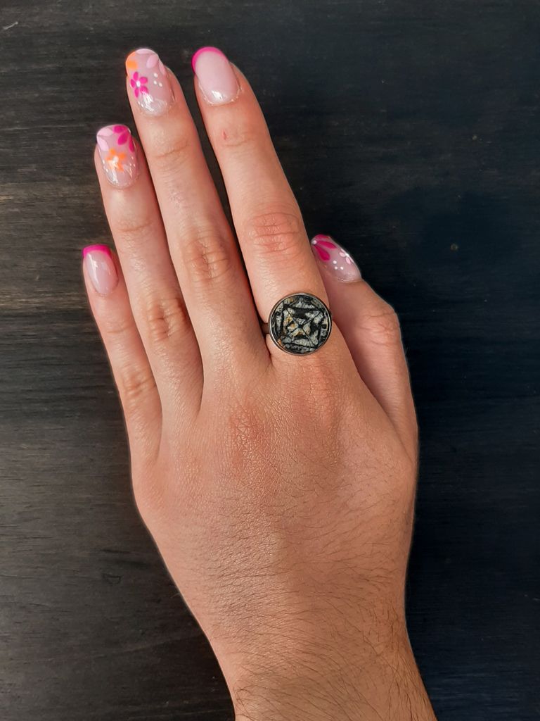 Quiastolita anillo inox 14mm