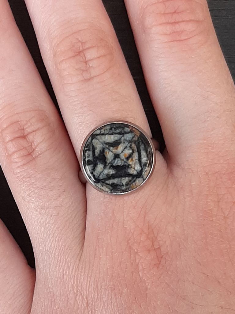 Quiastolita anillo inox 14mm