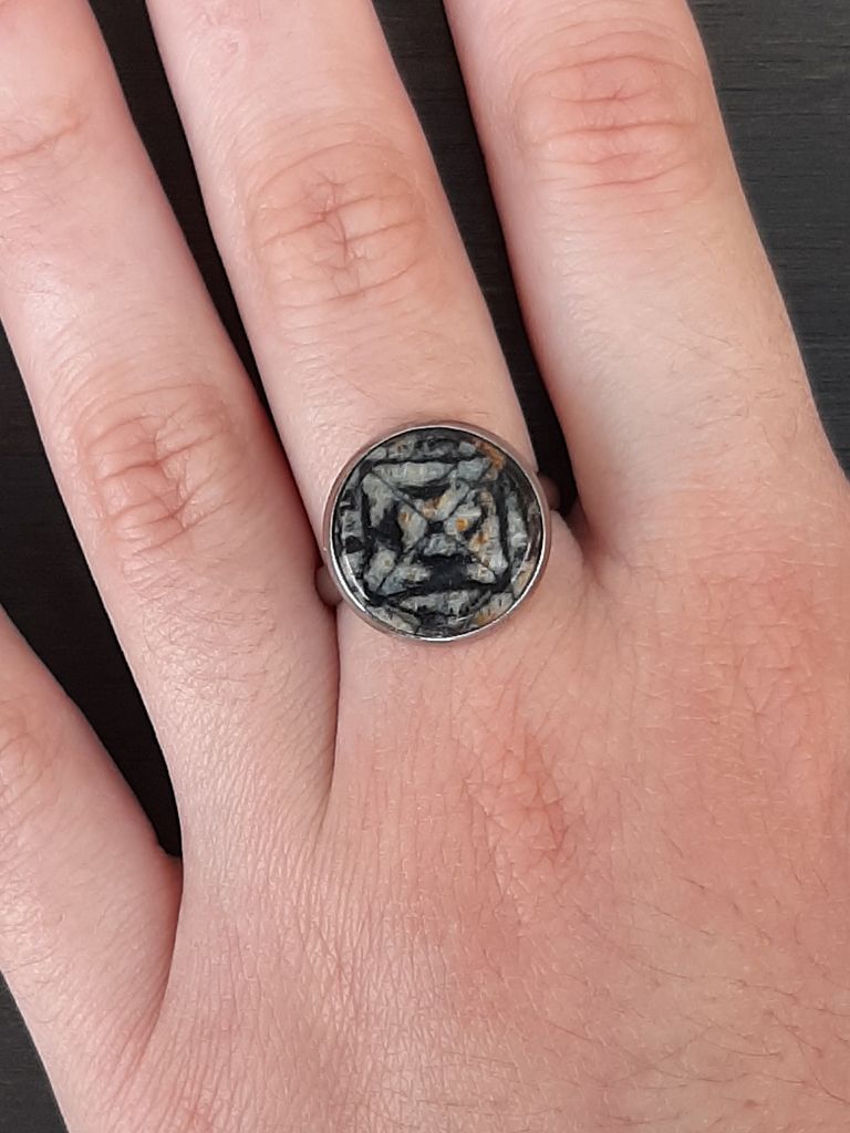 Quiastolita anillo inox 14mm