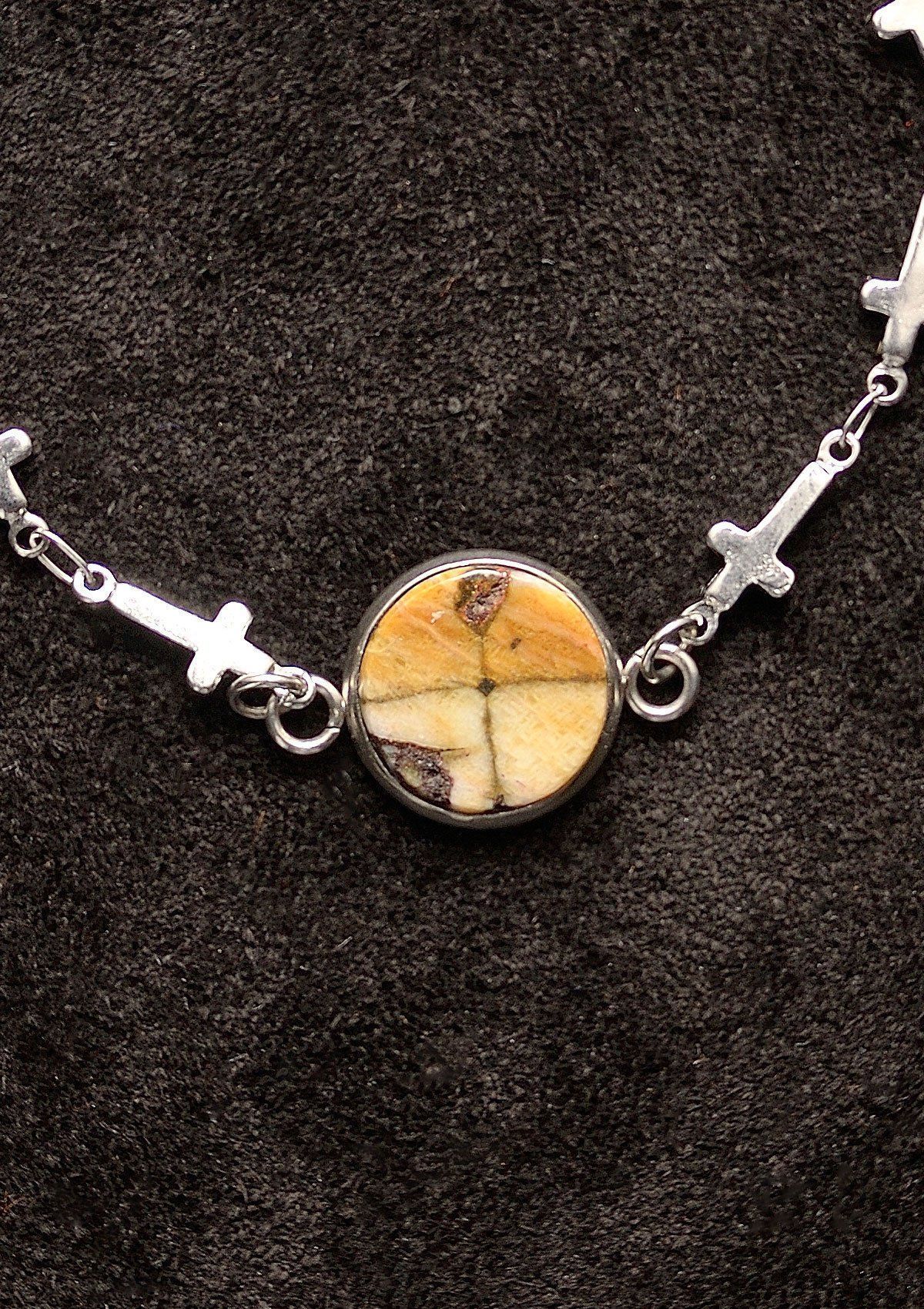 Pulsera quiastolita cruces inox - Imagen 4
