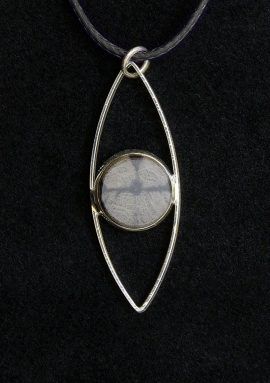 Colgante ojo quiastolita baño en plata