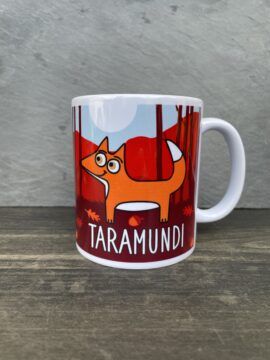 Lavirola Taza zorro-ardilla fondo bosque